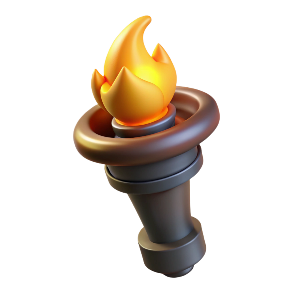 glorious whimsical contemporary Hyper-specific, isolated cutout Photorealistic render Single Hecate's Torch, flickering flame, smoky with Transparent Background refined png
