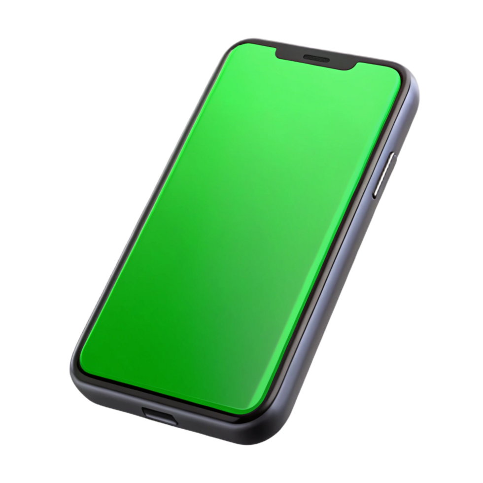 fascinating dramatic retro Smartphone with green screen with Transparent Background perfect clarity png
