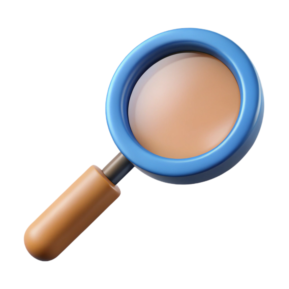 enchanting calm futuristic A single, magnifying glass with Transparent Background flawless png