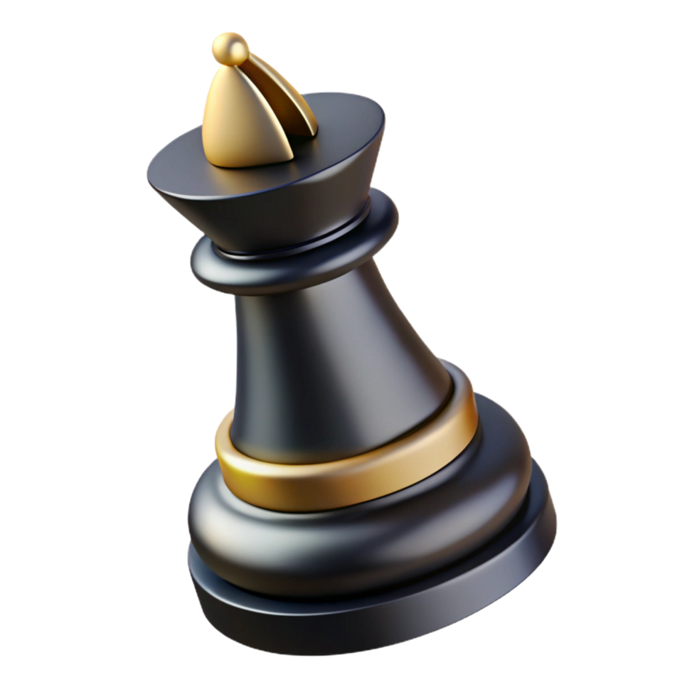 captivating acclaimed A single, stylized chess piece, a black knight with Transparent Background png