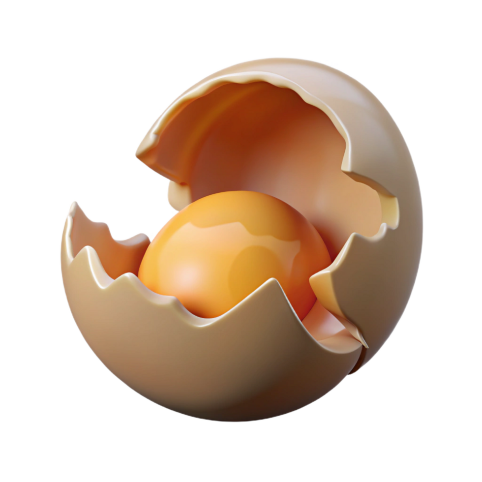 captivating tranquil abstract Ultra-detailed, photorealistic isolated cutout of a single, cracked eggshell with Transparent Background crisp png