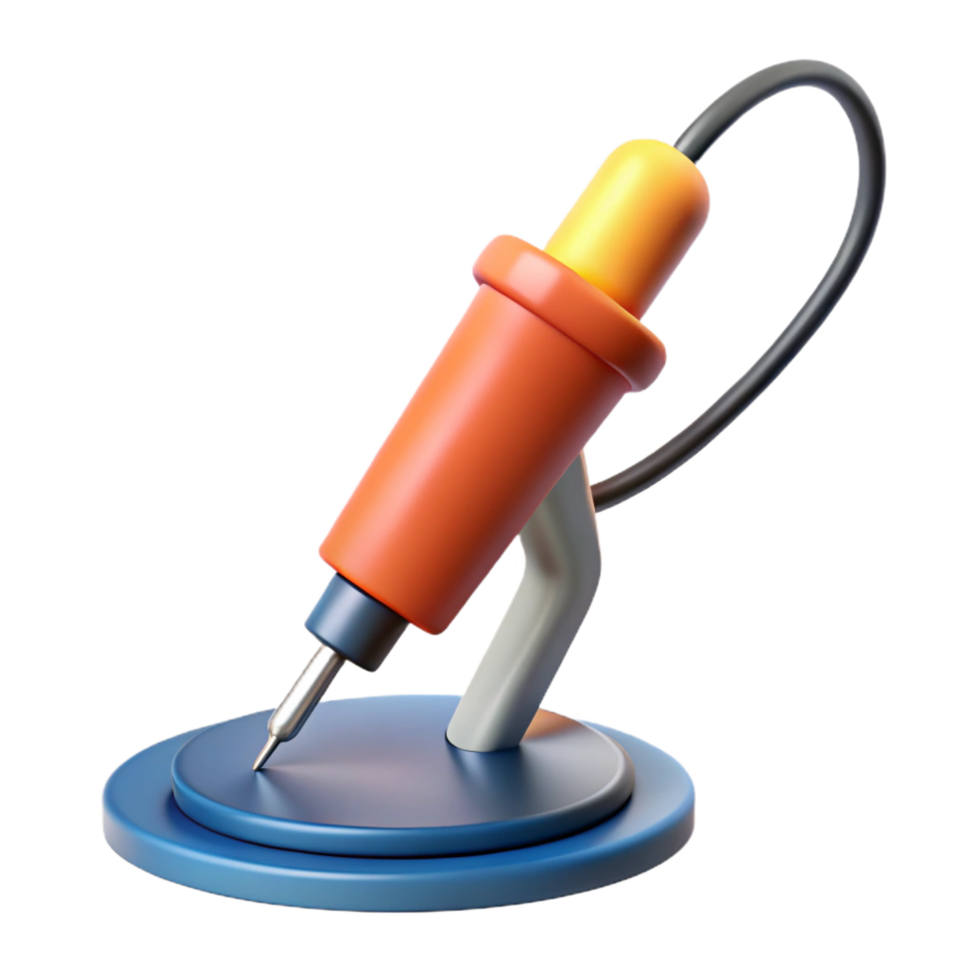 dynamic immaculate A soldering iron, with stand with Transparent Background masterfully captured png