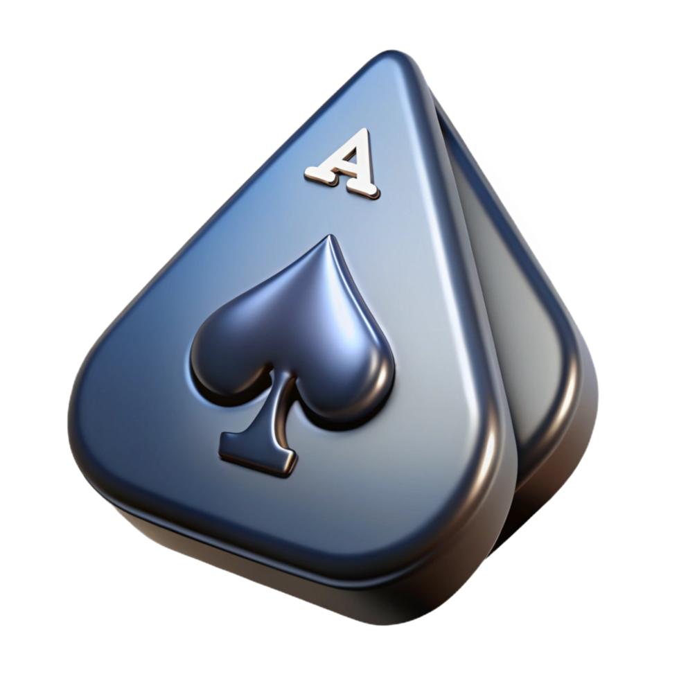 extraordinary unparalleled Ultra-detailed, photorealistic isolated cutout of a single playing card Ace of Spades with Transparent Background png