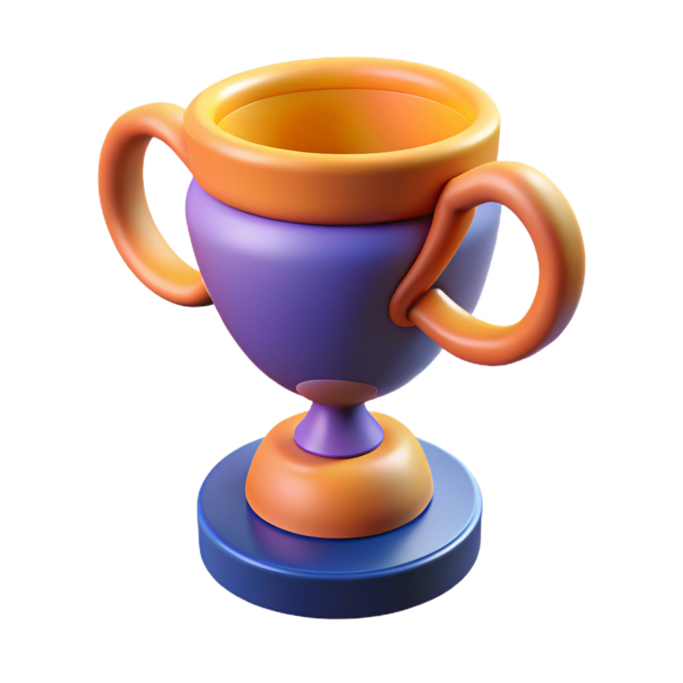 extraordinary industrial A stylized trophy cup, abstract and victorious with Transparent Background artisan png