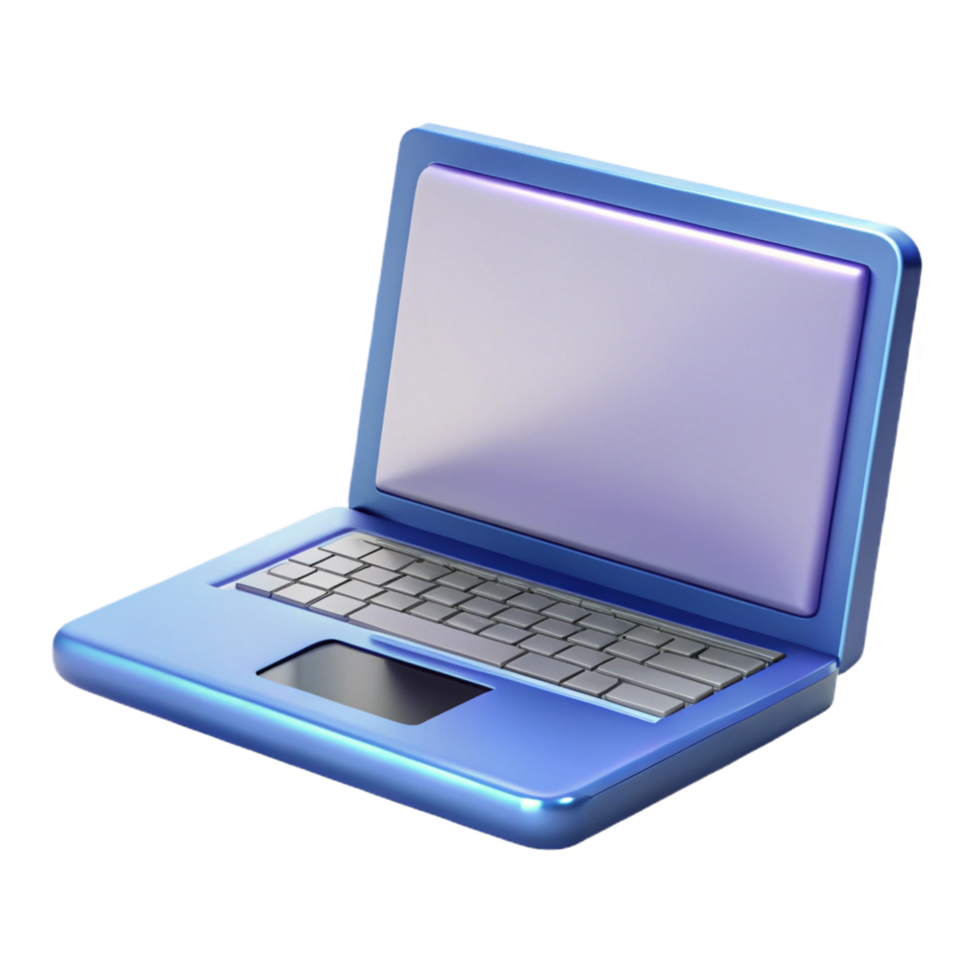 dazzling nordic Laptop computer, open, blank screen, with Transparent Background artisan png