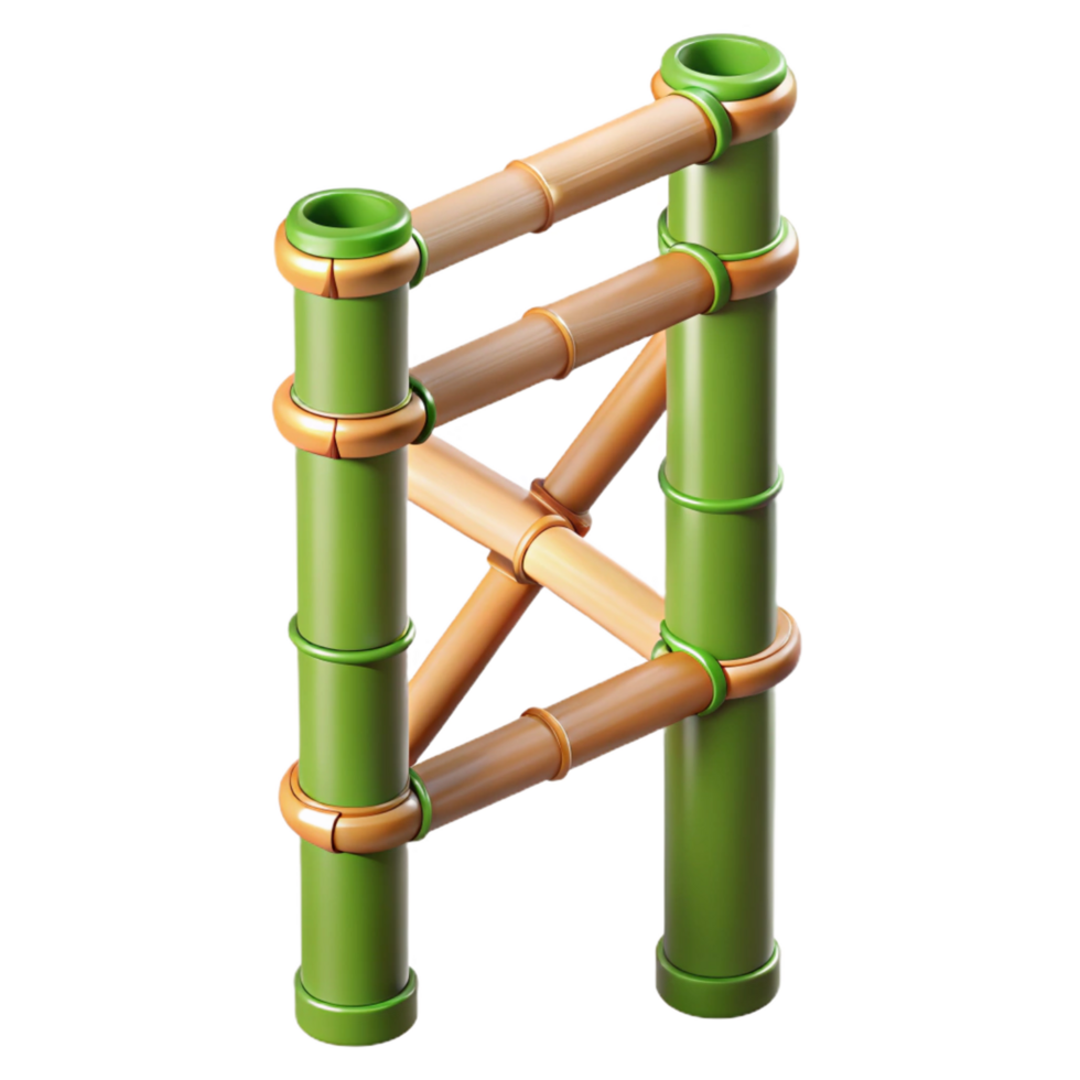 glorious memorable Ultra-detailed, photorealistic, isolated cutout of a single, bamboo scaffolding pole Hyper-specific texture and color with Transparent Background png