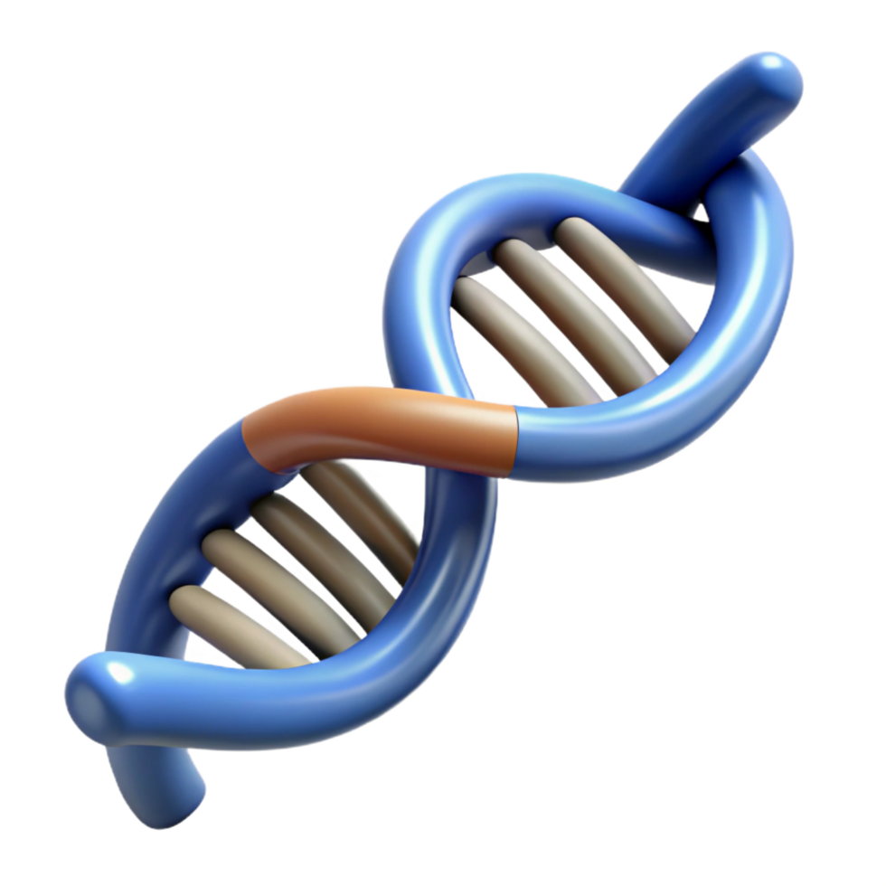 glorious melancholic gothic Hyper-specific, photorealistic render of a single, coiled DNA strand with detailed molecular structure Isolated cutout with Transparent Background fine detail png