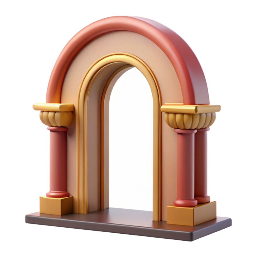 extraordinary surreal Art Deco doorway arch with Transparent Background ultra HD png