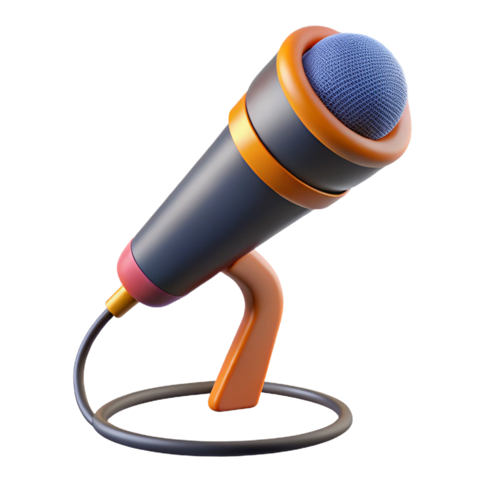 extraordinary unparalleled Microphone with stand and XLR cable with Transparent Background png