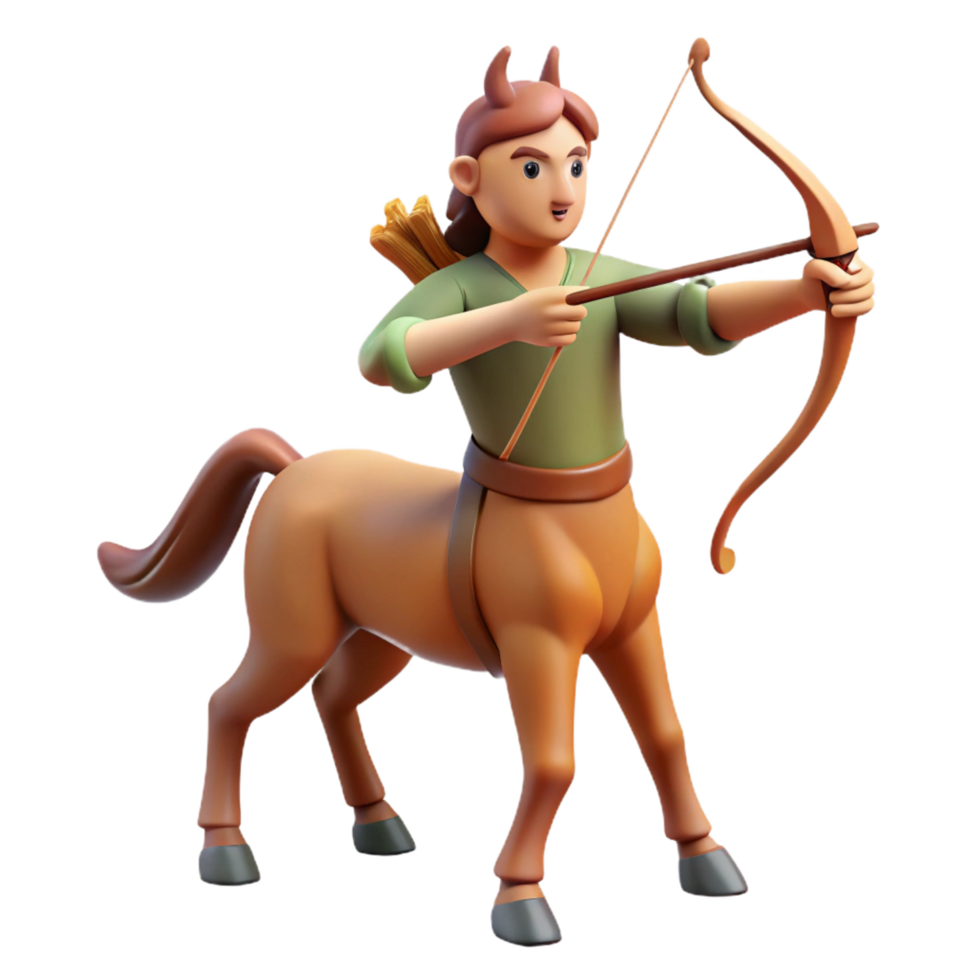 glorious dreamy nordic Centaur bow and arrow, hunting weapon, with Transparent Background studio quality png