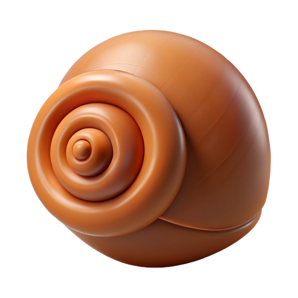 fascinating nordic Concept art style, isolated cutout of a single, coiled snail shell, brown and spiraled with Transparent Background gallery standard png