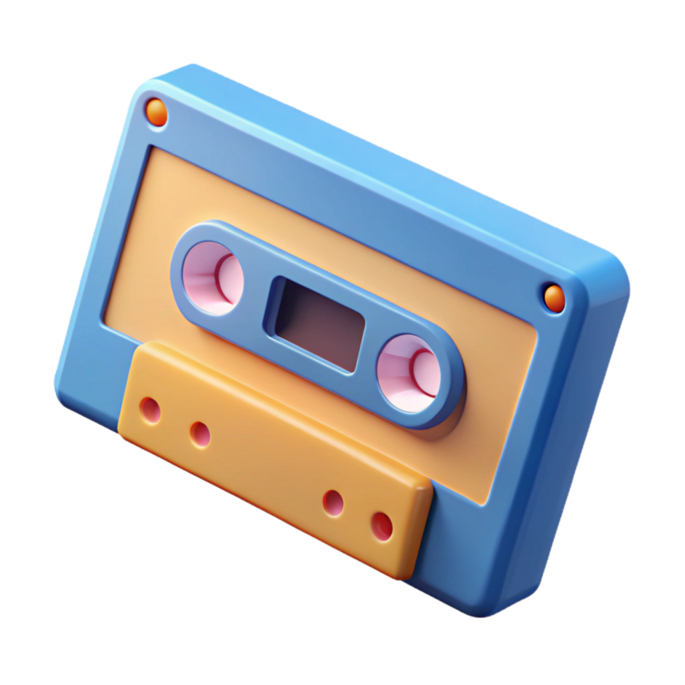 captivating tranquil urban Concept art style isolated cutout of a single cassette tape with Transparent Background ultra HD png