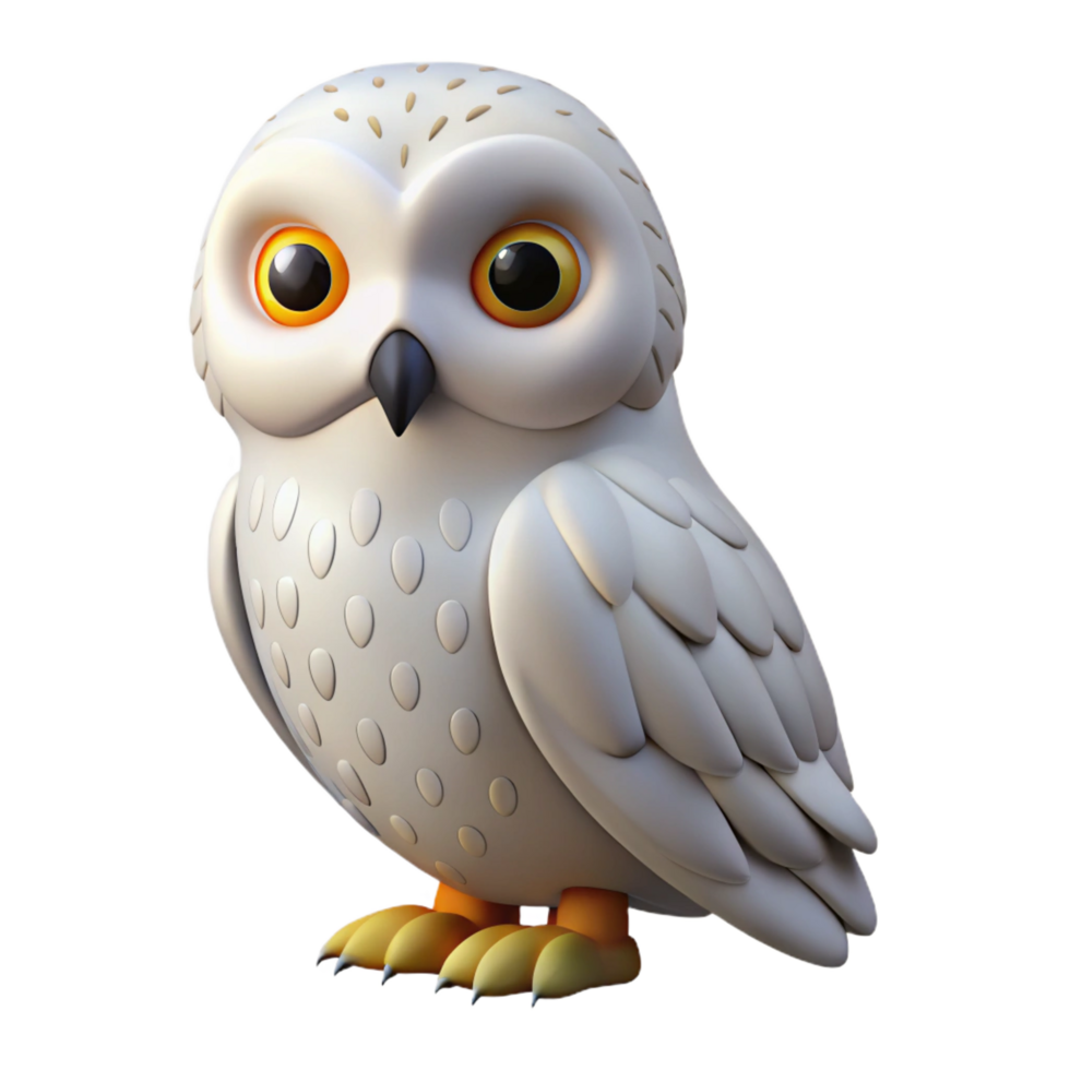 elegant gothic A perched snowy owl with Transparent Background masterfully captured png