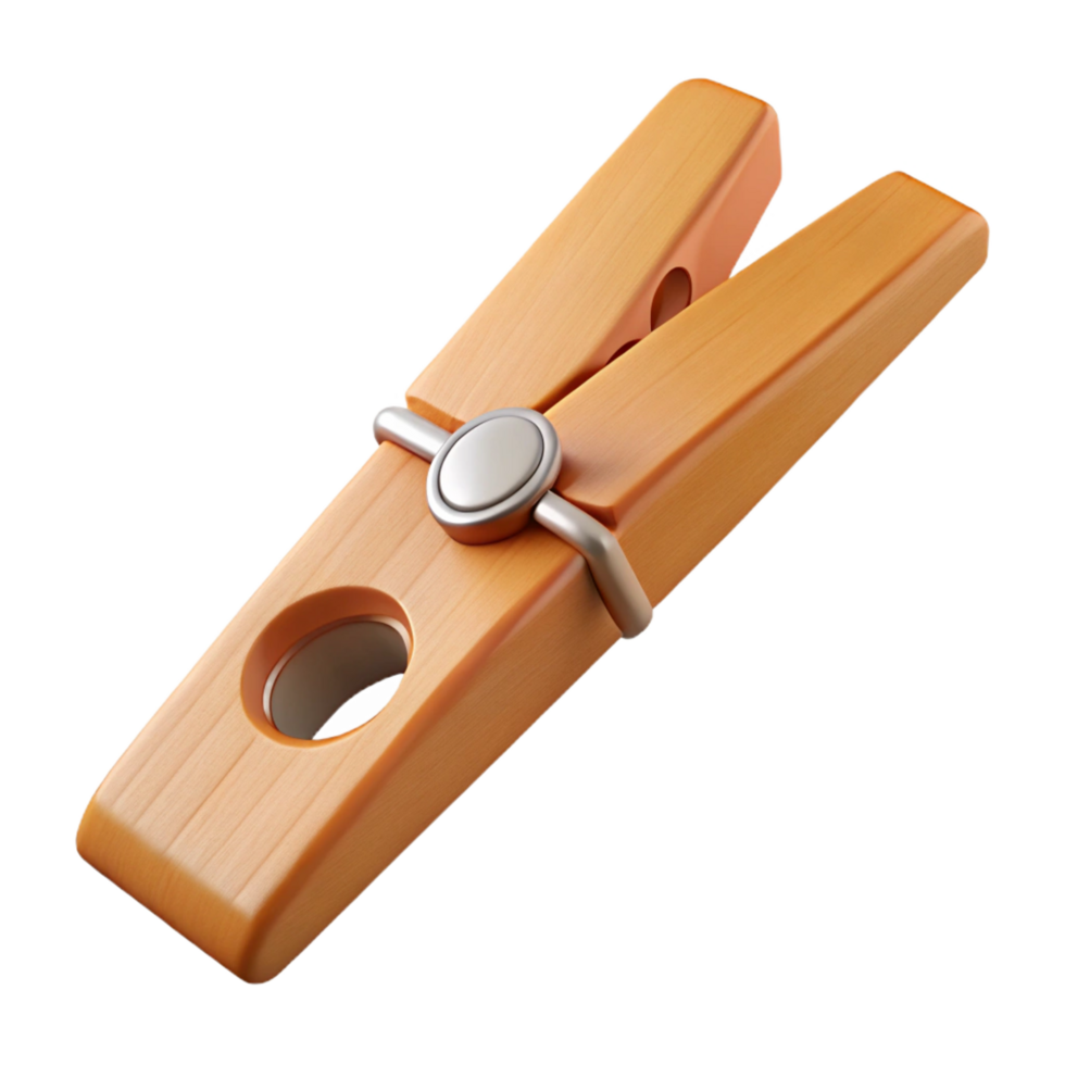 fascinating urban Concept art style, isolated cutout of a single wooden clothespin with Transparent Background 8K png