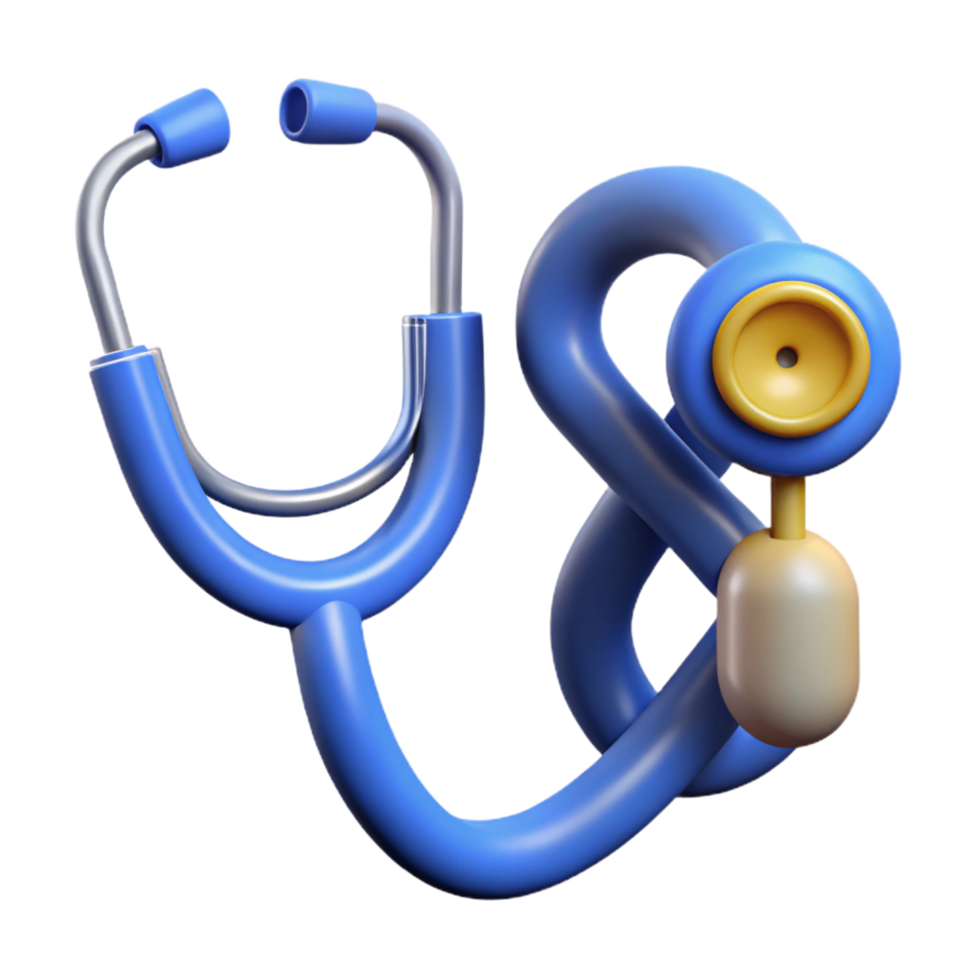 glorious distinguished Medical technology stethoscope and DNA helix icon, with Transparent Background png
