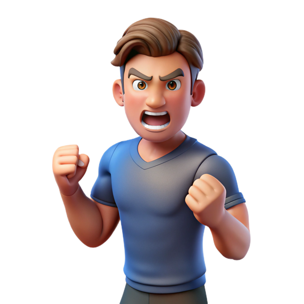 distinguished rustic Angry man clenching his fist with Transparent Background top-tier png