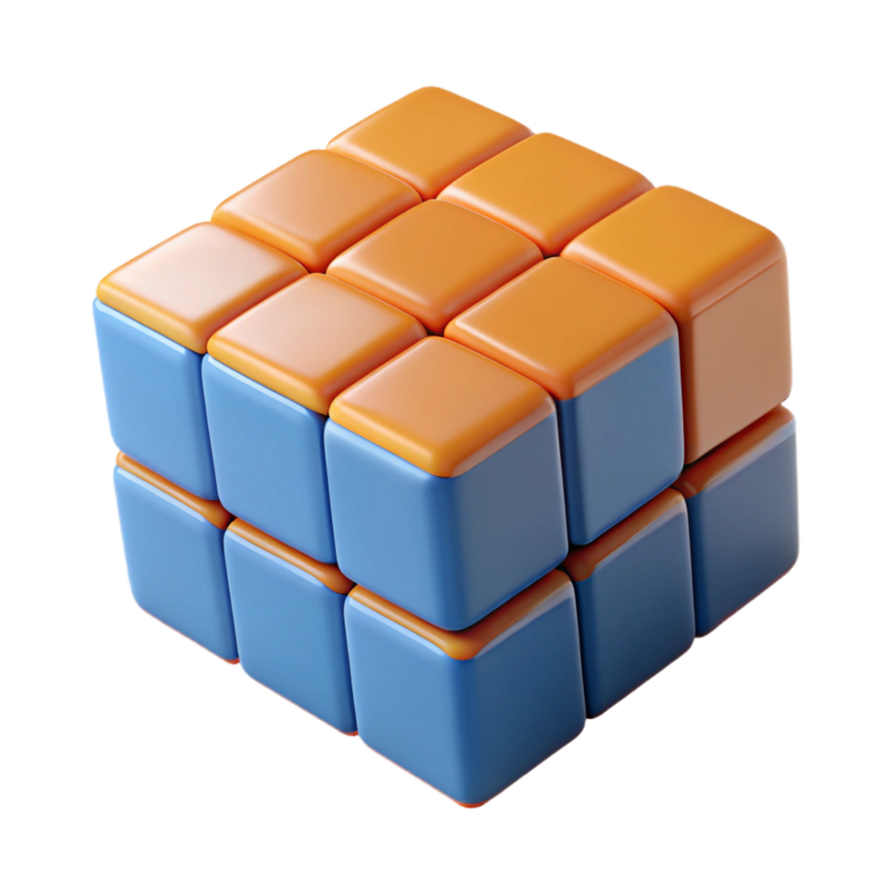 glorious tropical Photorealistic, ultra-detailed, hyper-specific professional render of a single, isolated, levitating Rubik's Cube mid-solve, isolated cutout with Transparent Background flawless png