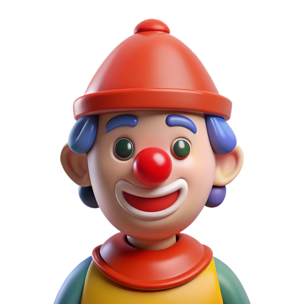 enchanting exceptional Clown with red nose with Transparent Background png