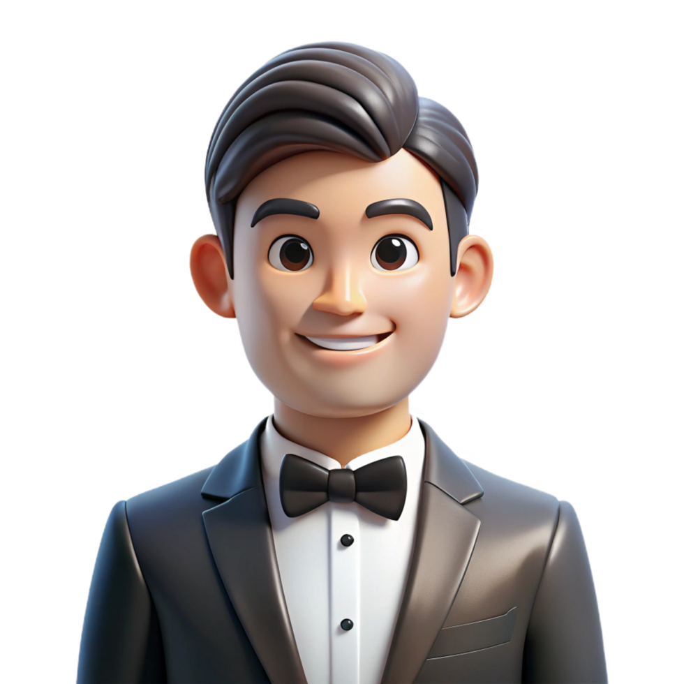 extraordinary melancholic baroque Man in tuxedo, bow tie, formal attire, with Transparent Background high resolution png