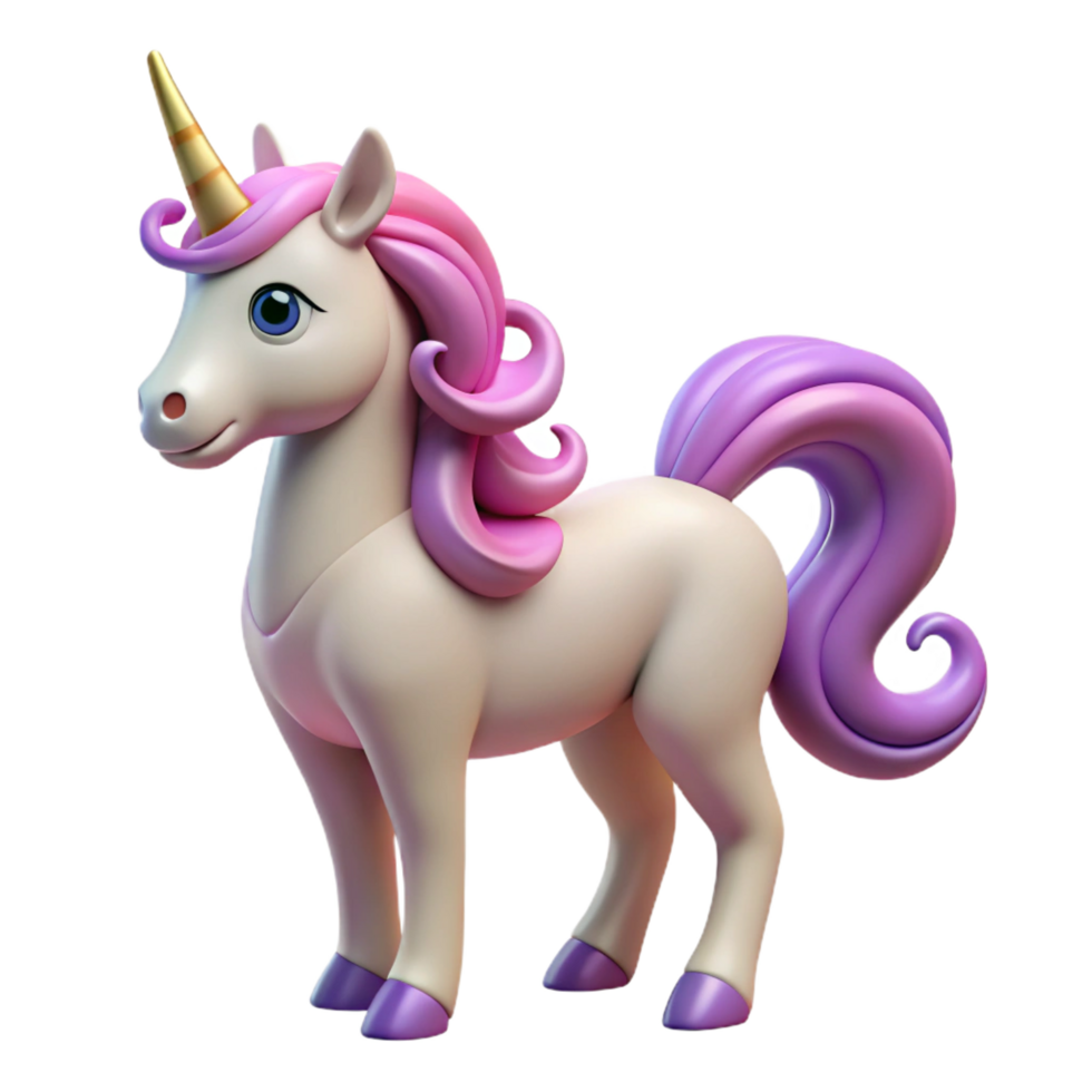 gorgeous iconic A magical unicorn with a spiraled horn, with Transparent Background png