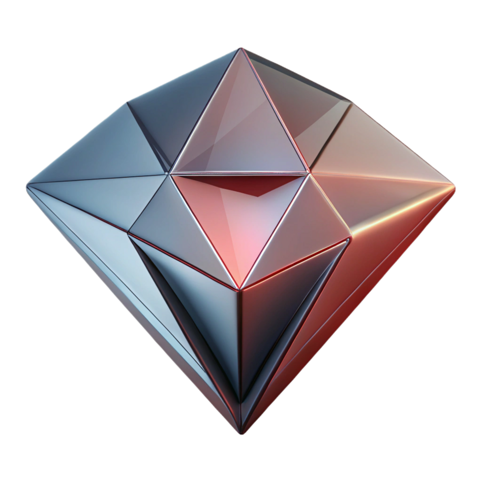 glorious intense minimalist An abstract, geometric shape resembling a cut diamond with Transparent Background genuine png