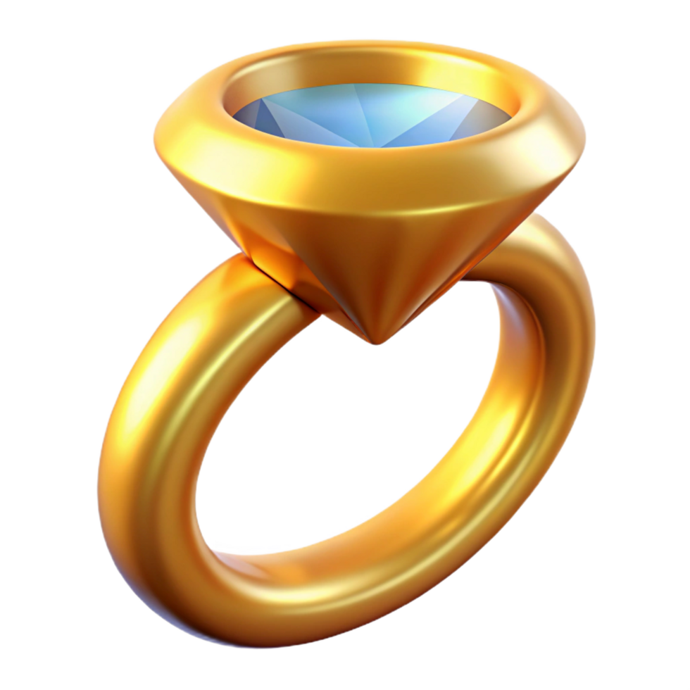 glorious traditional Ultra-detailed, professional render of a single, diamond-encrusted golden ring Isolated cutout with Transparent Background sharp png