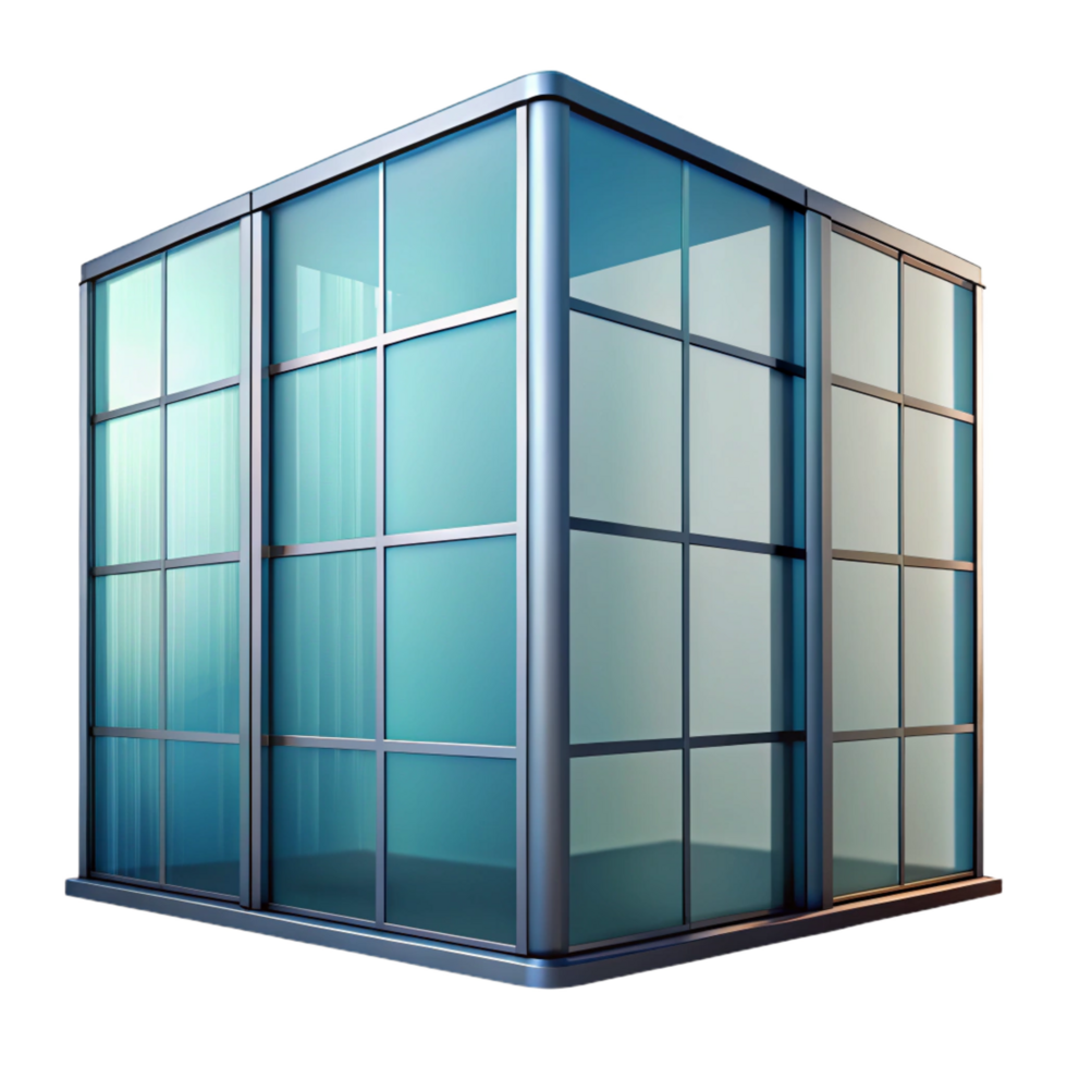 beautiful exceptional Glass curtain wall, modular panels, with Transparent Background png