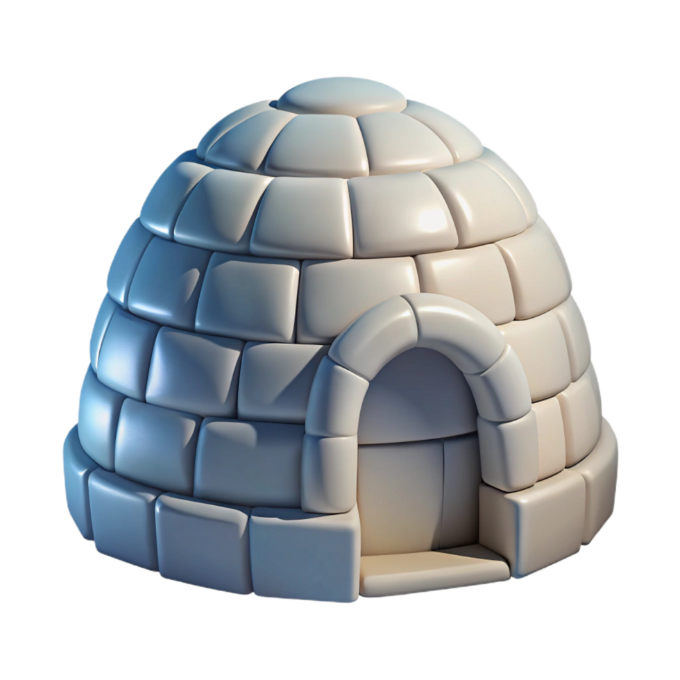 fascinating distinctive Igloo snow brick construction detail with Transparent Background png