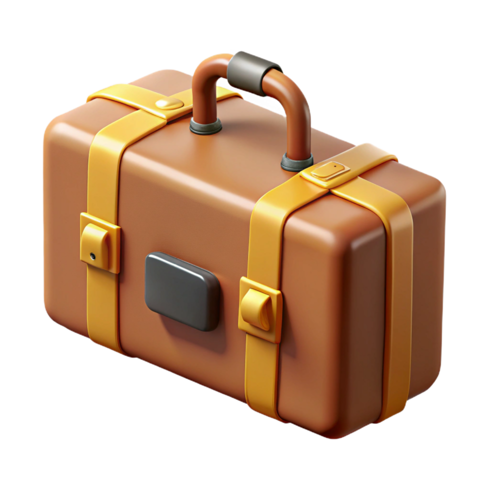 enchanting baroque Concept art style, isolated cutout of a vintage suitcase with Transparent Background sharp png