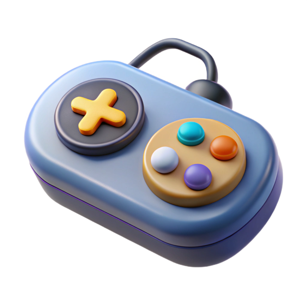 dramatic impressive A retro game console controller with Transparent Background ultra HD png