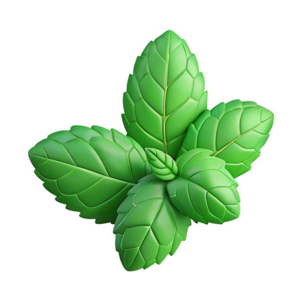 elegant ethereal tropical Freshly picked mint leaves with Transparent Background sharp png
