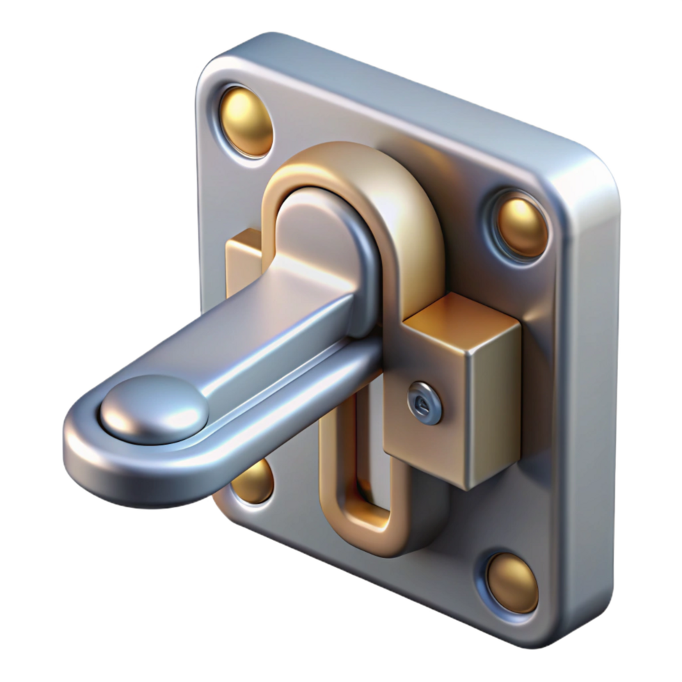 beautiful energetic baroque Professional render of a hyper-specific, isolated, Tudor style window latch with Transparent Background high quality png