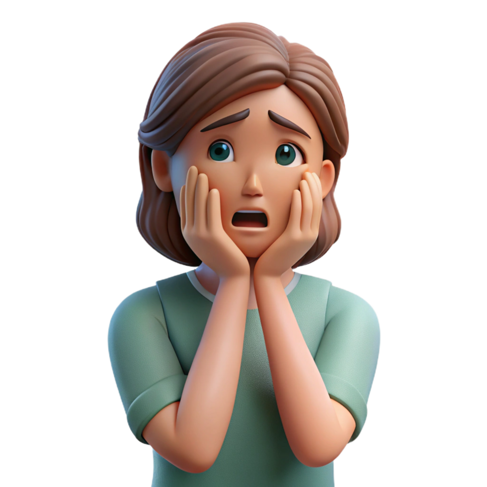 fascinating timeless Sad woman, crying, hand on face, with Transparent Background png