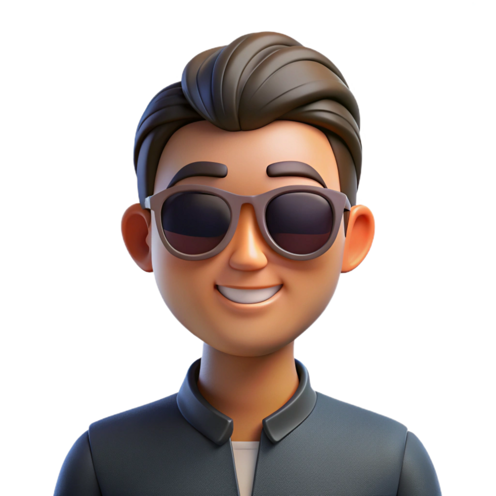 extraordinary coveted Man with sunglasses, cool expression, smirking, with Transparent Background png