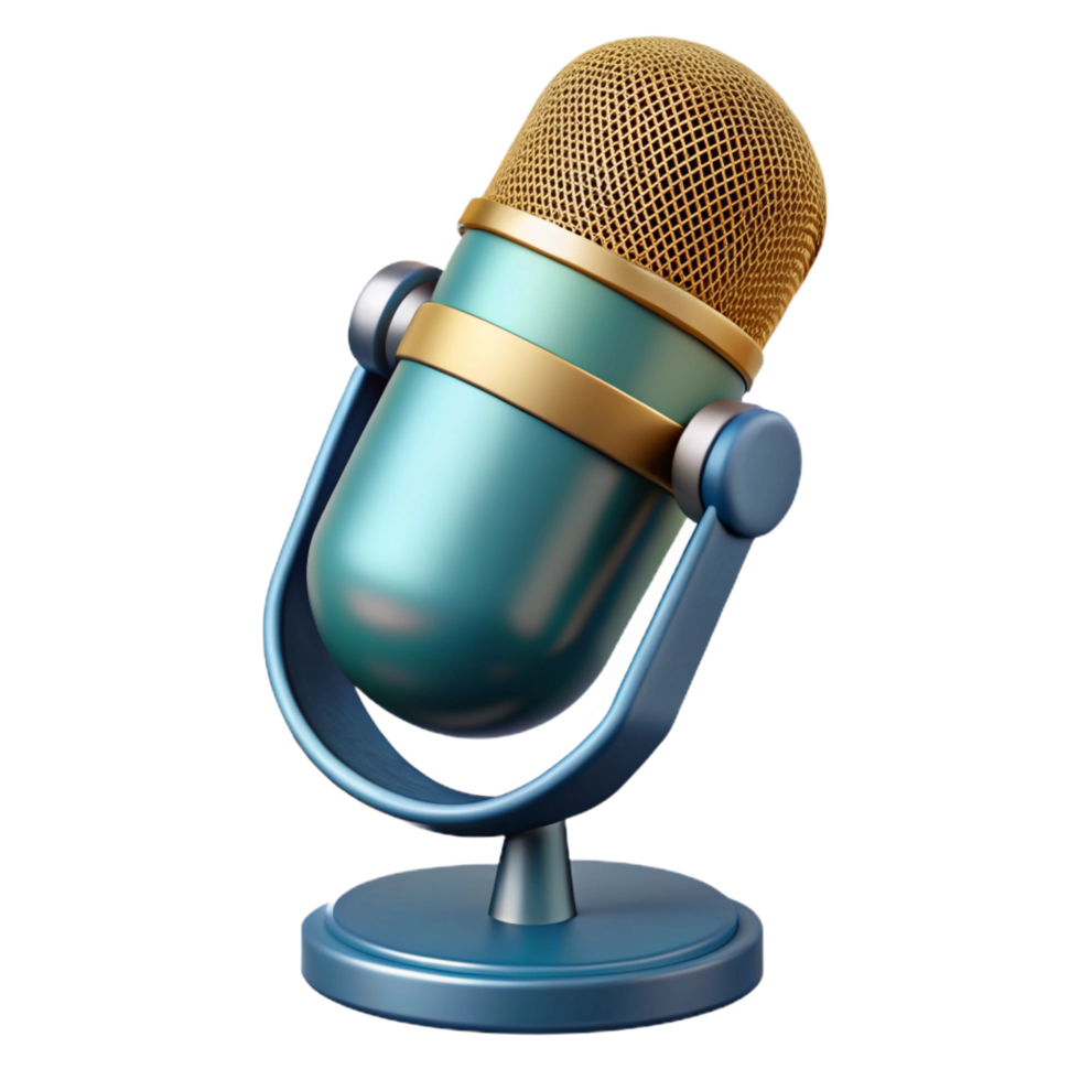 beautiful unparalleled Ultra-detailed professional render of a single high-end studio microphone, isolated cutout with Transparent Background png