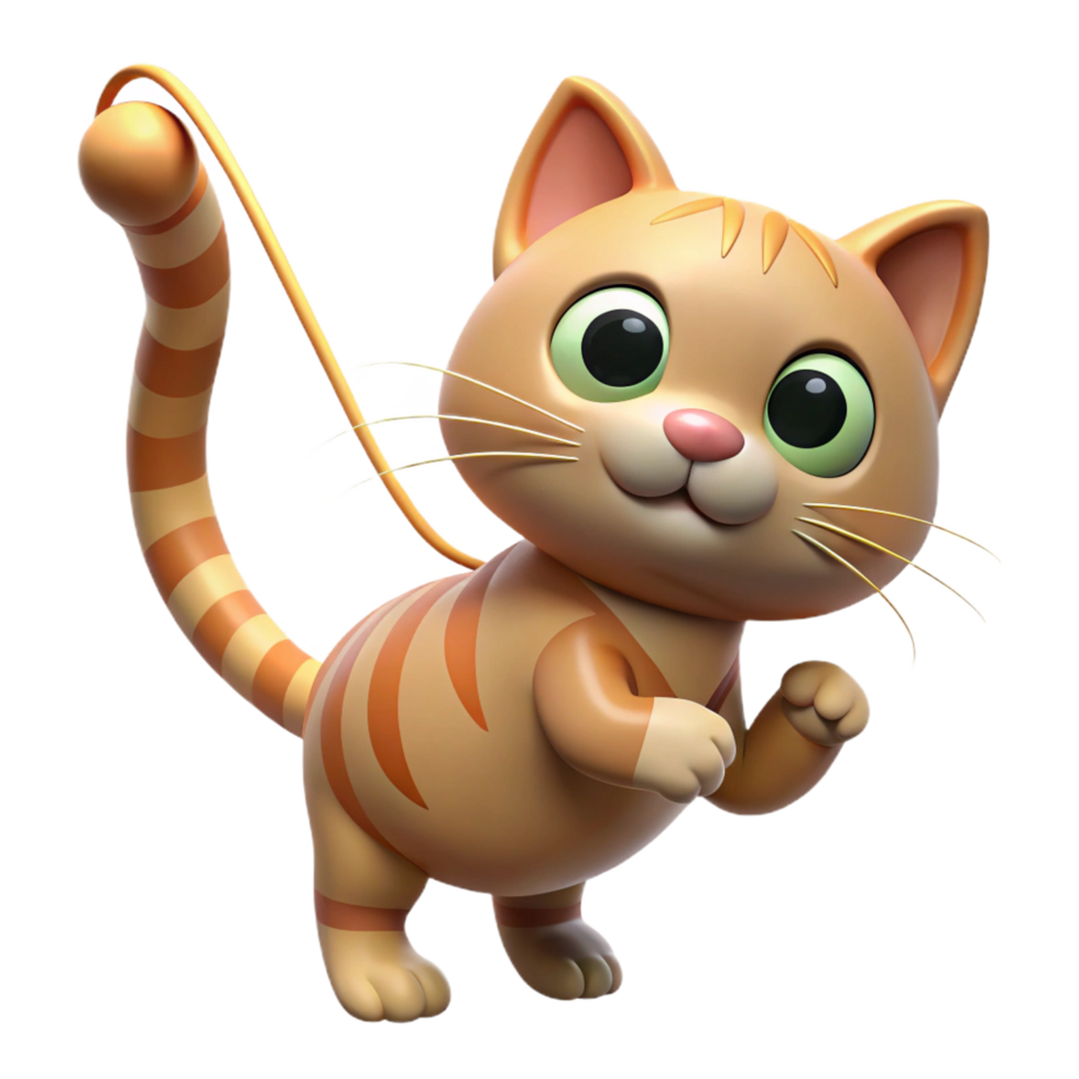 fascinating coastal Playful kitten, tabby cat, batting at string, with Transparent Background ultra HD png
