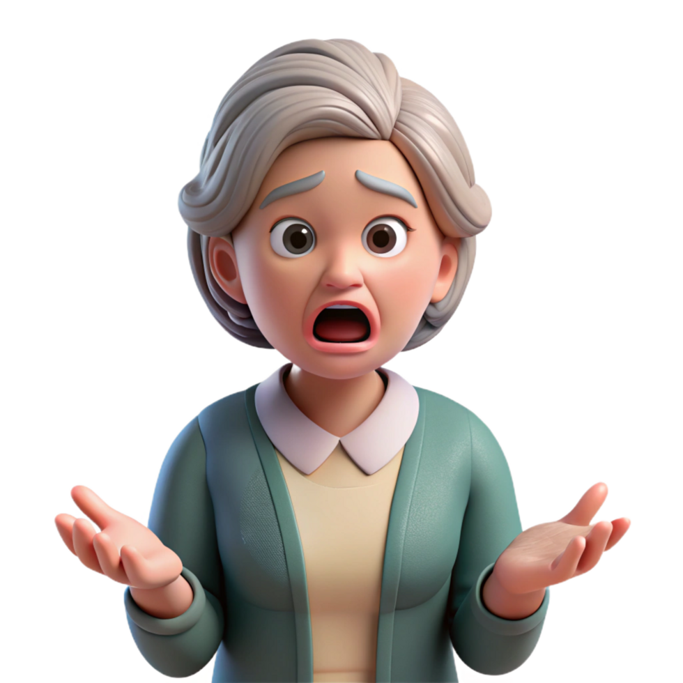 pristine notable Confused senior woman with a puzzled expression, with Transparent Background png