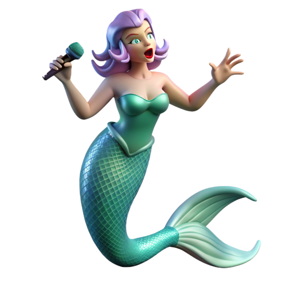 captivating unforgettable Siren, mythical creature, alluring singing voice, with Transparent Background png
