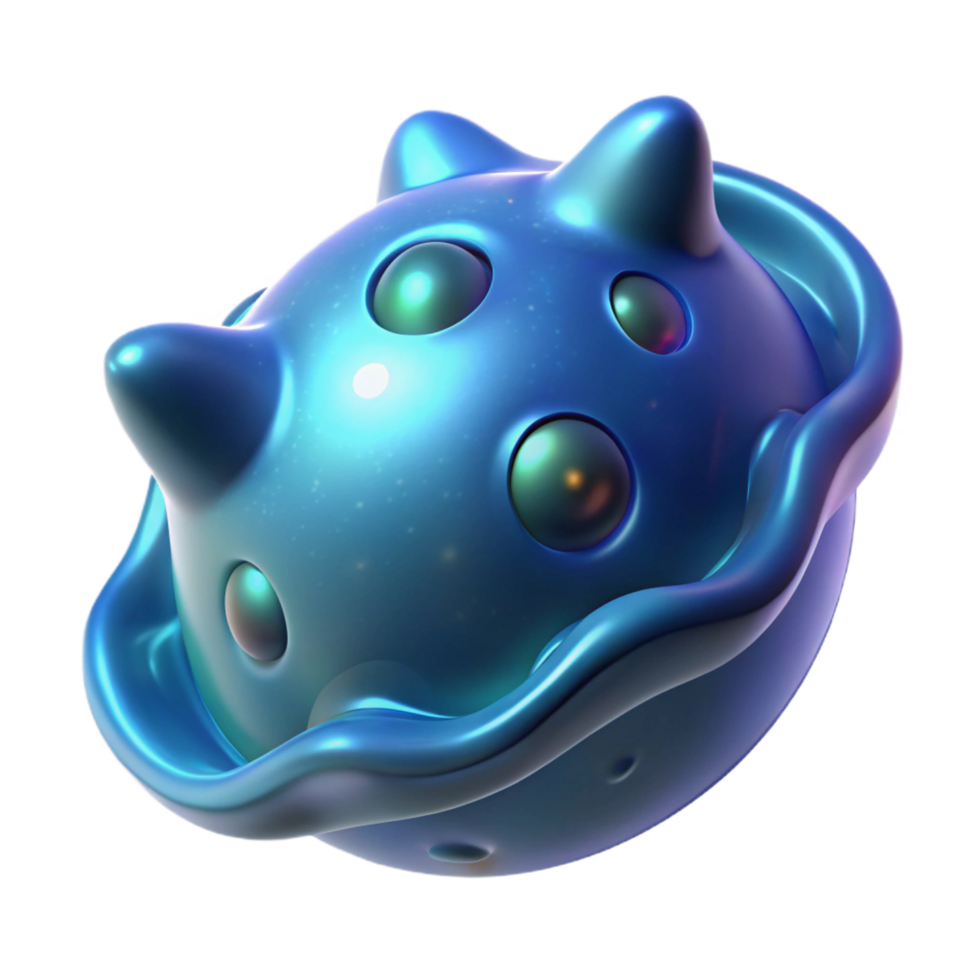 splendid passionate impressionist Ultra-detailed, photorealistic, hyper-specific render of an isolated cutout of a single, bioluminescent space plankton with Transparent Background museum quality png