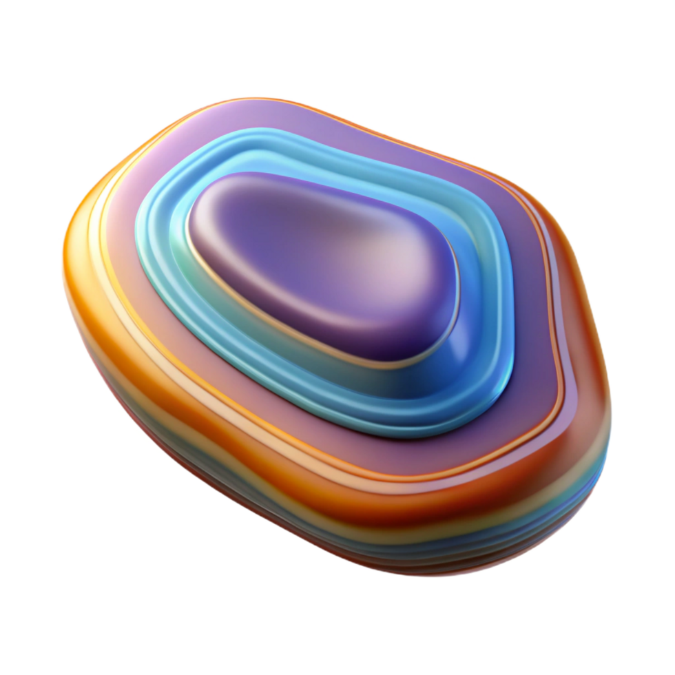 mesmerizing baroque Concept art style, isolated cutout of a single, polished agate slice, showing colorful bands with Transparent Background genuine png