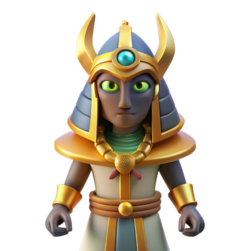 enchanting tranquil traditional Osiris, Egyptian god of the underworld, isolated, with Transparent Background authentic png