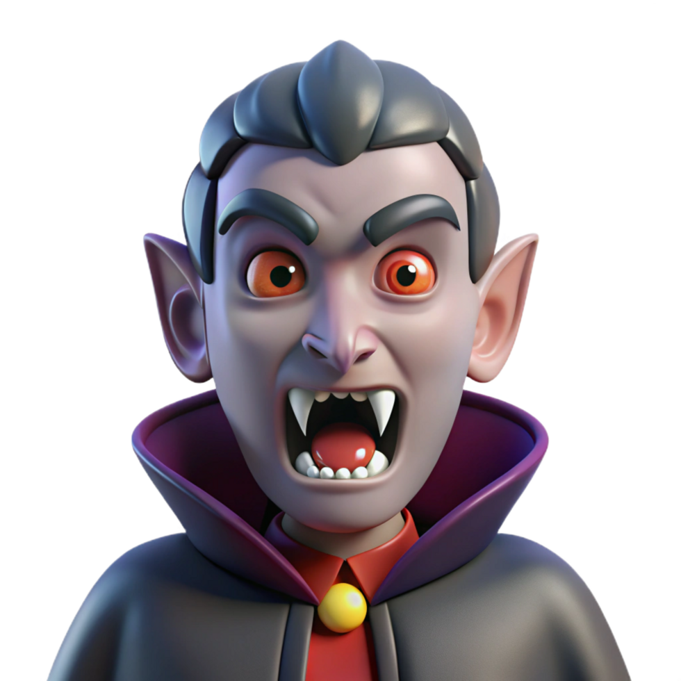harmonious picturesque A menacing vampire, fangs bared with Transparent Background detailed png