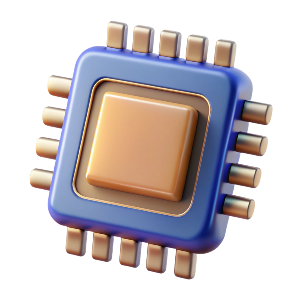 extraordinary distinctive A close-up of a computer processor with Transparent Background png