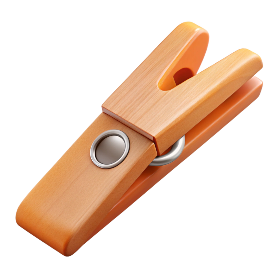 spectacular distinguished Hyper-specific, photorealistic isolated cutout of a single wooden clothespin with Transparent Background png