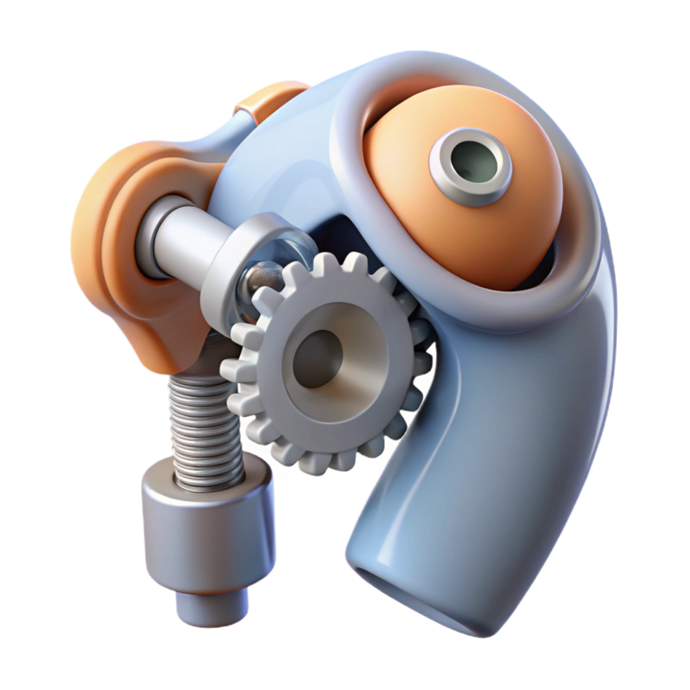 splendid art deco Ultra-detailed isolated cutout biomechanical shoulder joint, ball and socket with gears, hydraulics, and wiring, titanium alloy, with Transparent Background high resolution png