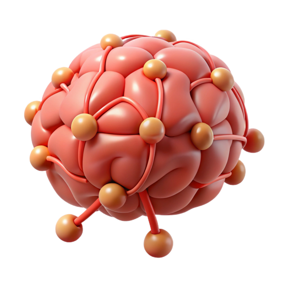 spectacular remarkable A stylized brain with interconnected neural pathways with Transparent Background png