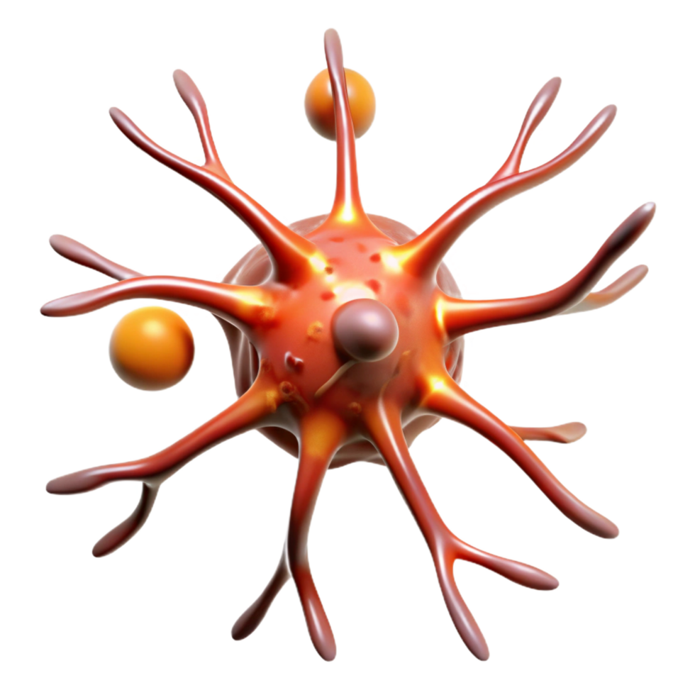 picturesque bold elegant Isolated cutout, concept art style, single, hyper-detailed neuron, synapses firing, professional render with Transparent Background refined png