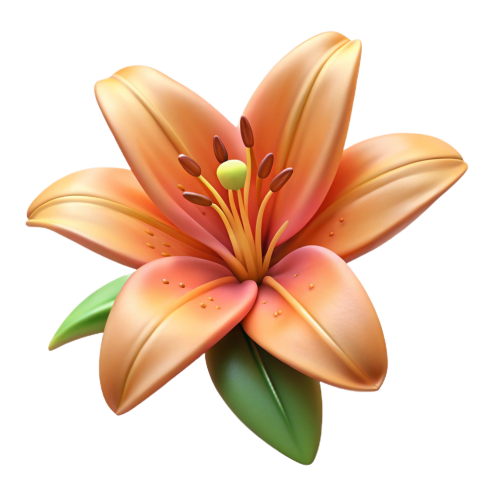 gorgeous mysterious tropical Tiger lily flower fully bloomed with Transparent Background crisp png