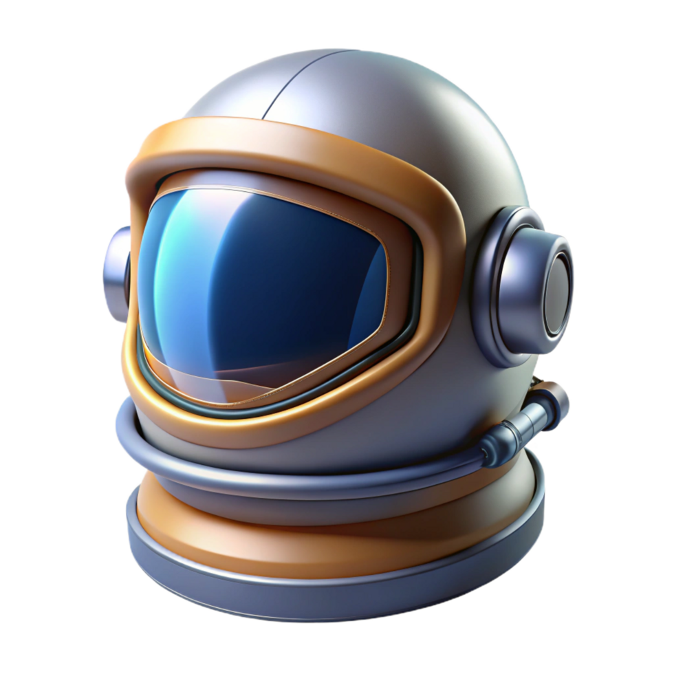 romantic stunning Ultra-detailed, isolated cutout, concept art style render of a single, spacesuit helmet visor, reflective surface, HUD display with Transparent Background handcrafted png