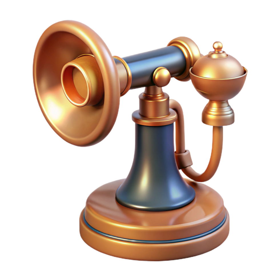 wonderful tranquil nordic Concept art style, hyper-specific professional render of a vintage candlestick telephone with Transparent Background authentic png
